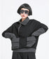 Contrast Panel Zip Collar Pullover